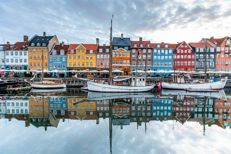 Kid-Friendly European Cities - Copenhagen - Early-morning reflections in Copenhagen - easy to capture when you wake up jet-lagged at 4am at 71 Nyhavn!