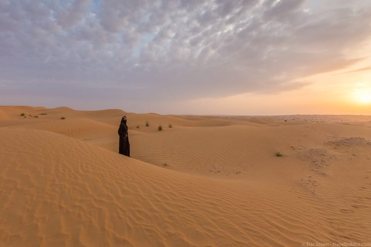 Travel Photography Tips - Early morning in the desert outside Dubai