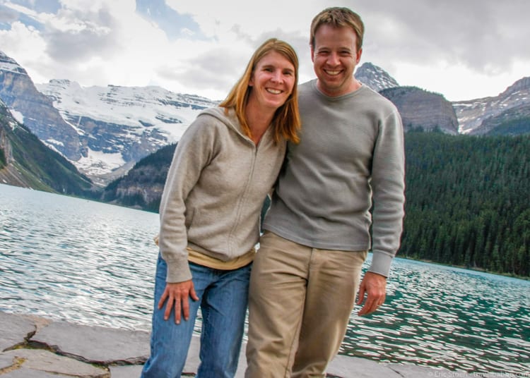 Twist of fate: Lake Louise, Canada 2009. First photo taken of us by one of our kids. 