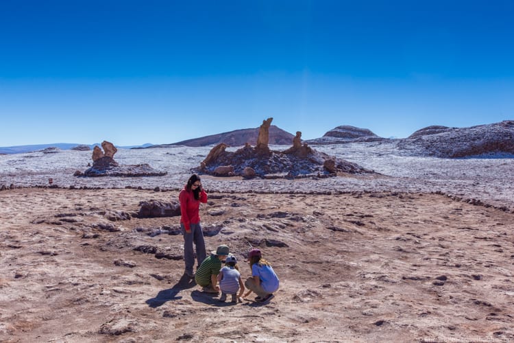 Atacama Desert with Kids - Learning to differentiate salt and gypsum with Juliet