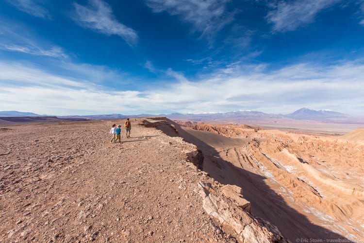 Atacama Desert with Kids - Walking along the edge of Valle de la Muerte