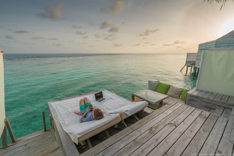 Travel Blog Advice - My office one morning in the Maldives