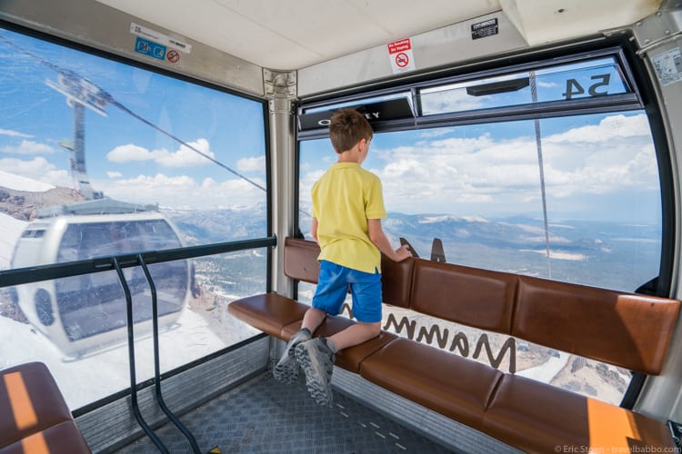 Mammoth Lakes with Kids - The gondola back down