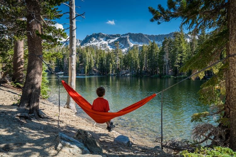 Mammoth Lakes with Kids - Relaxing at Lake Barrett 