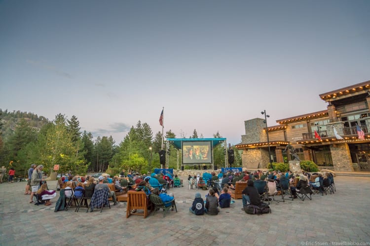 Mammoth Lakes with Kids -Sunday night Movie Night in the Village 