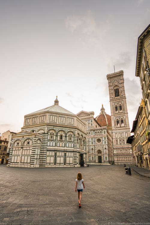 Travel advice: Sunrise in Florence. No one on a cruise ship gets to experience the city this empty. 
