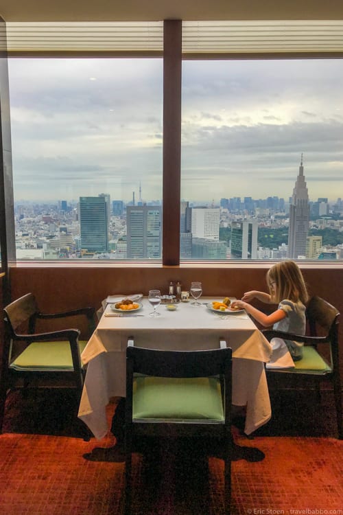 Tokyo with Kids - Our table every morning for breakfast at the Park Hyatt Tokyo