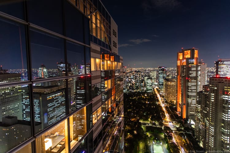 Tokyo with kids - The night view from our suite at the Park Hyatt Tokyo