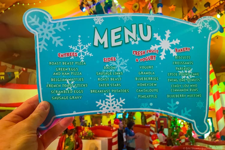 Universal Orlando Holidays: The Grinchmas menu