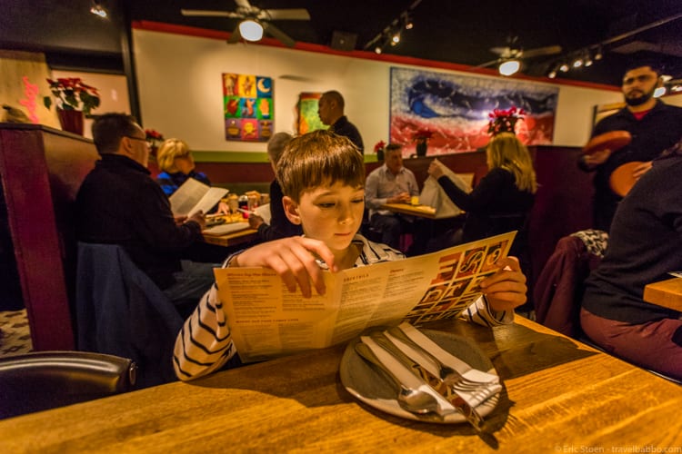 Chicago with kids: Perusing the menu at Frontera Grill