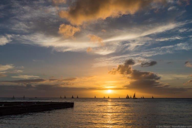 Affordable Hawaii: I loved all the sailboats on the horizon every night at sunset! 