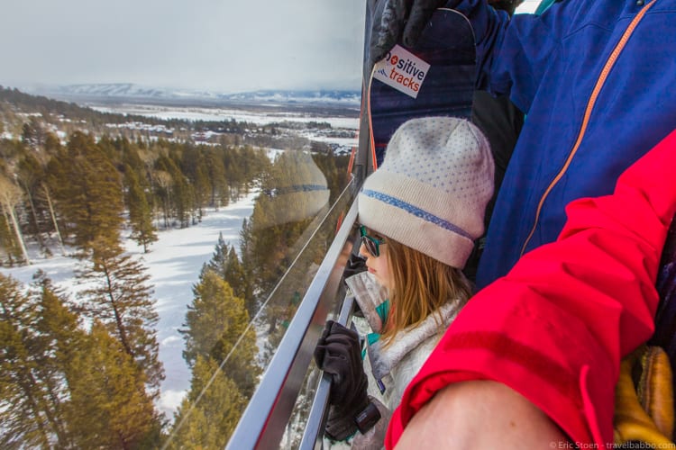 Jackson Hole with Kids: On the tram up to the summit - a little cramped! 
