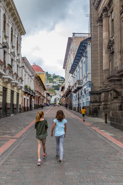 Quito with Kids - Walking through Quito's old town