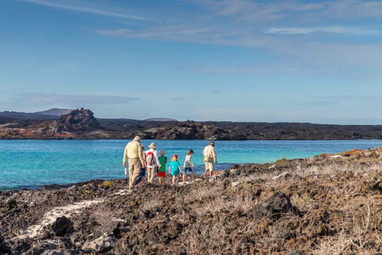 Galapagos with Kids - Hiking on Sombrero Chino