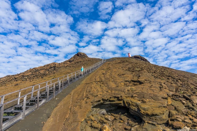 Galapagos with Kids - Hiking up to the overlook on Bartolome Island