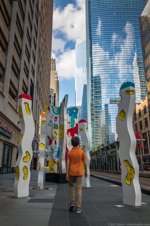 Houston with Kids - Art in downtown Houston