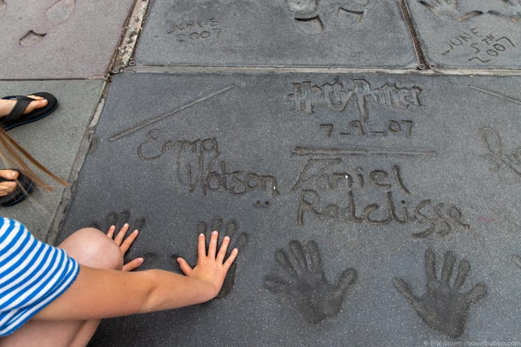 LA with kids - At Grauman's Chinese Theatre