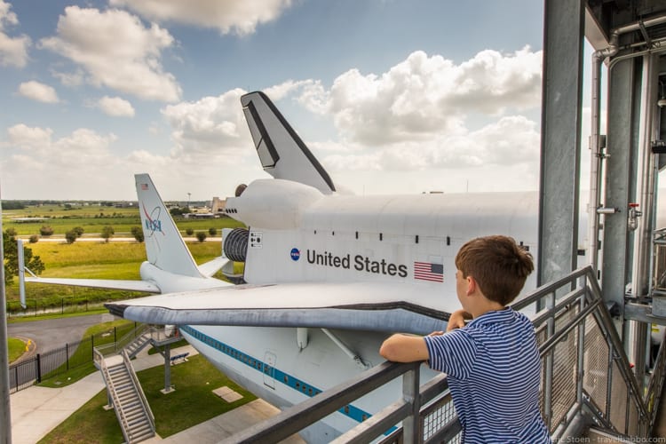 Houston with Kids - Overlooking the Space Shuttle