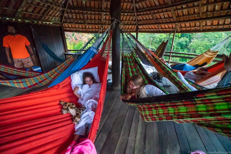 Amazon Rain Forest with Kids - Light camping in the Amazon (taken the next morning)