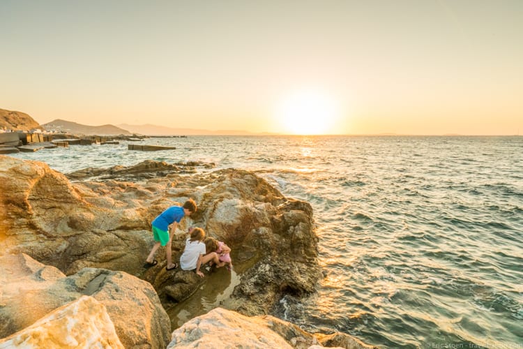 Benefits of Traveling - When we let our kids explore Naxos, Greece on their own, more often than not they end up at the tide pools.