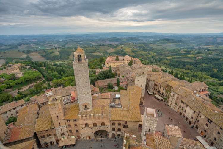 Via Francigena - The view from the top of the tallest tower in San Gimignano