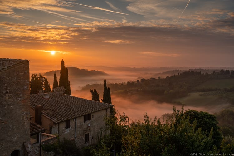 Via Francigena - Sunrise from San Gimignano
