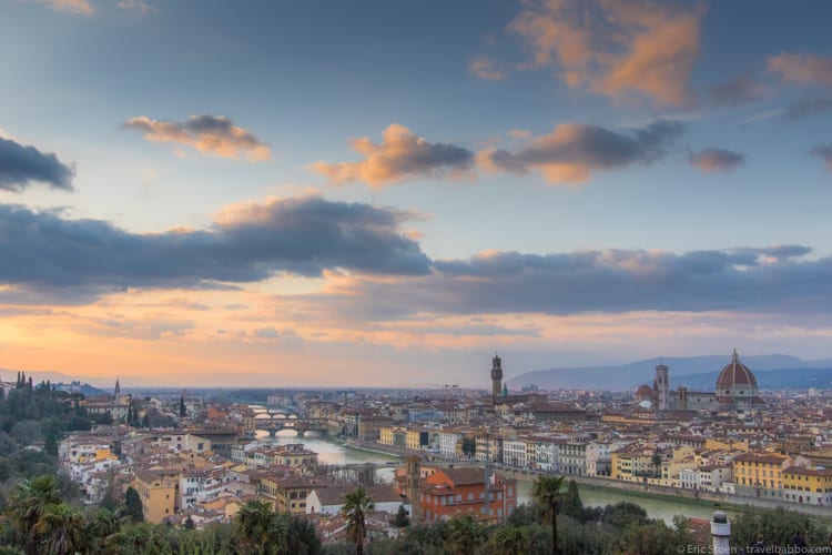 Frequent flyer miles - Florence is my favorite city in the world. And it's even nicer when I can get there on mileage tickets. 