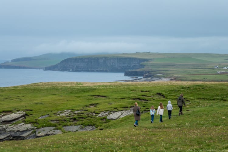 Ancestry DNA Family Travel - My wife and kids (with our tour guide) in Scotland's Orkney Islands 