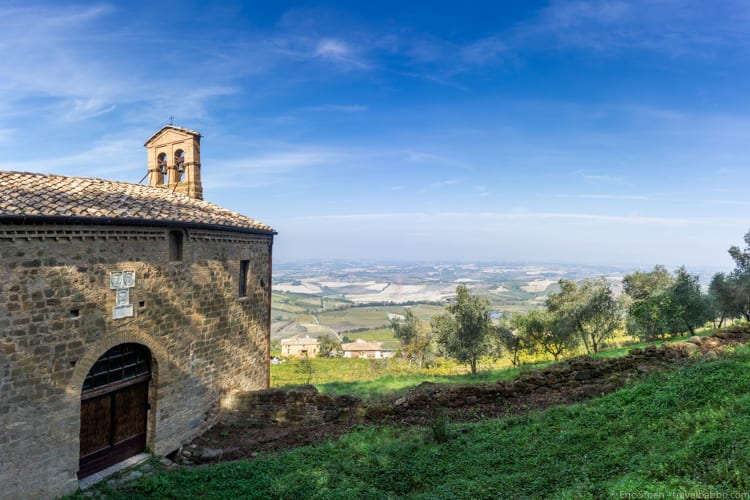 Hiking in Tuscany - Near Montalcino - the Chiesa di Santa Maria delle Grazie