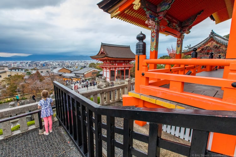 Kyoto with kids - Overlooking Kyoto from Kiyomizu-dera Temple