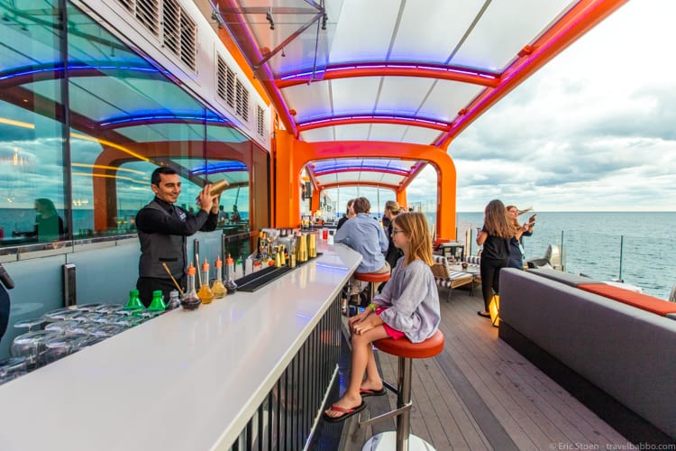 Celebrity Edge - Getting a (kid-friendly) drink on the Magic Carpet