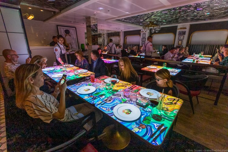 Celebrity Edge - The tables become art at Le Petit Chef