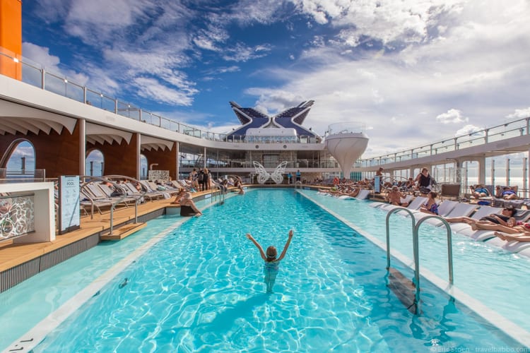 Celebrity Edge - Having fun in the (very) uncrowded pool 