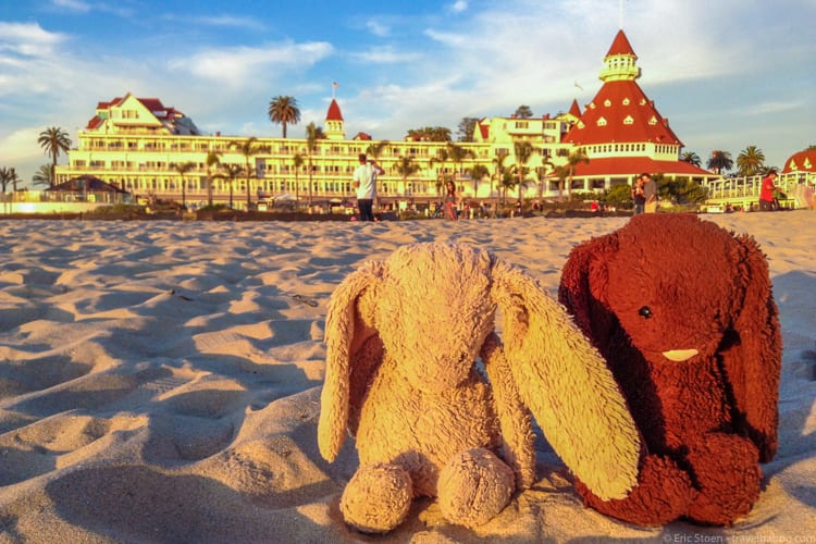 Sunday Blues - On Coronado Island. Early road trips always included as many stuffed animals as kids - if not more. 