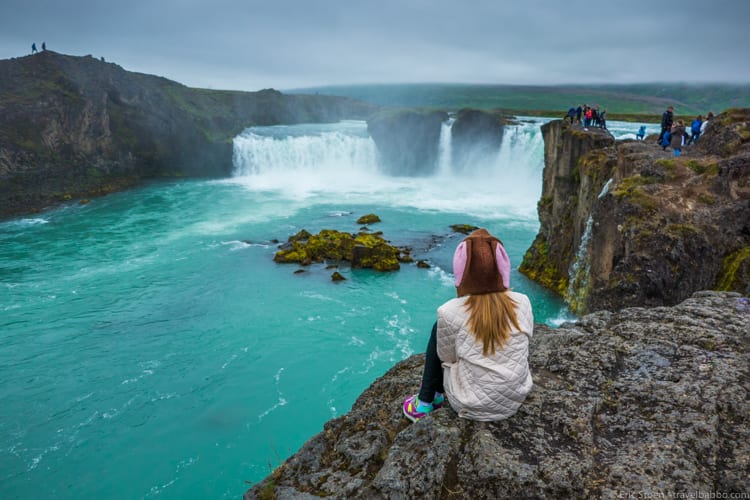 How much does a Disneyland Vacation Cost? Overlooking Godafoss Waterfall in Iceland