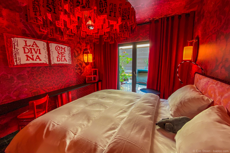 A hell-themed room at 25 Hours Hotel Florence