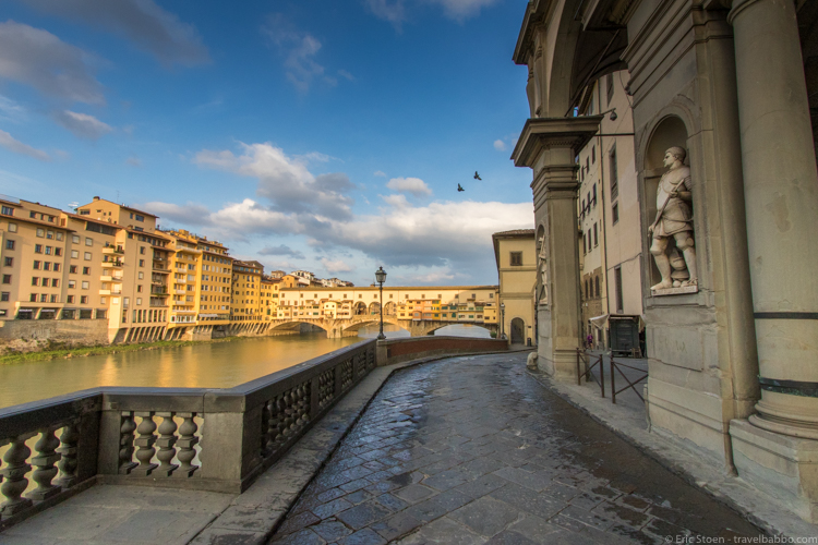 Things to do in Florence with kids - The Ponte Vecchio from the Uffizi
