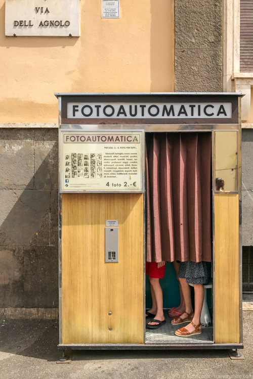 Things to do in Florence with kids - We always stop at photo booths when we're walking around! 