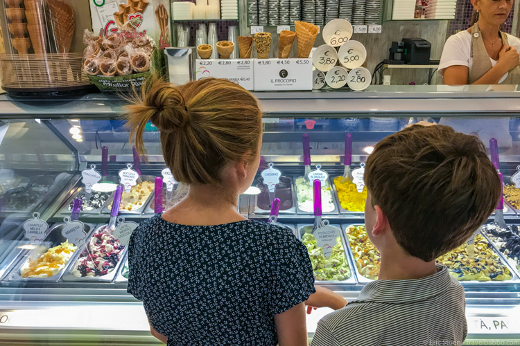 Things to do in Florence with kids - On our gelato tour, at Il Procopio
