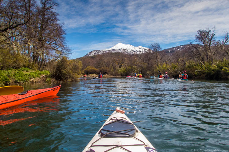 Adventure - In Argentinian Patagonia – kayaking up Rio Hermoso from Lake Machonico
