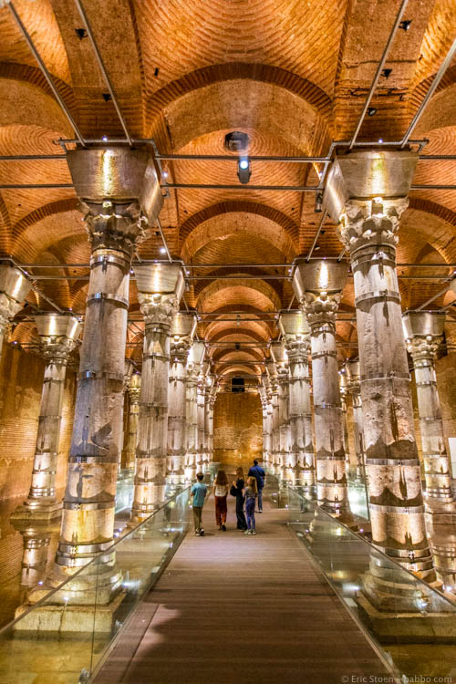 Istanbul with Kids - In the Şerefiye Cistern