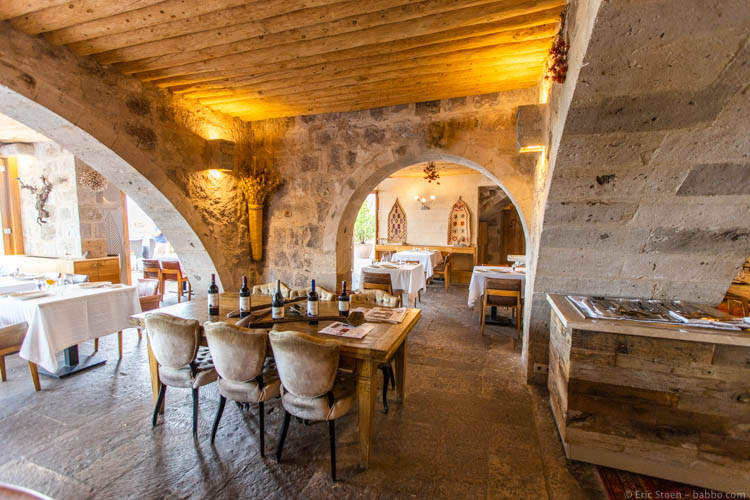 Cappadocia with Kids - The dining room at argos