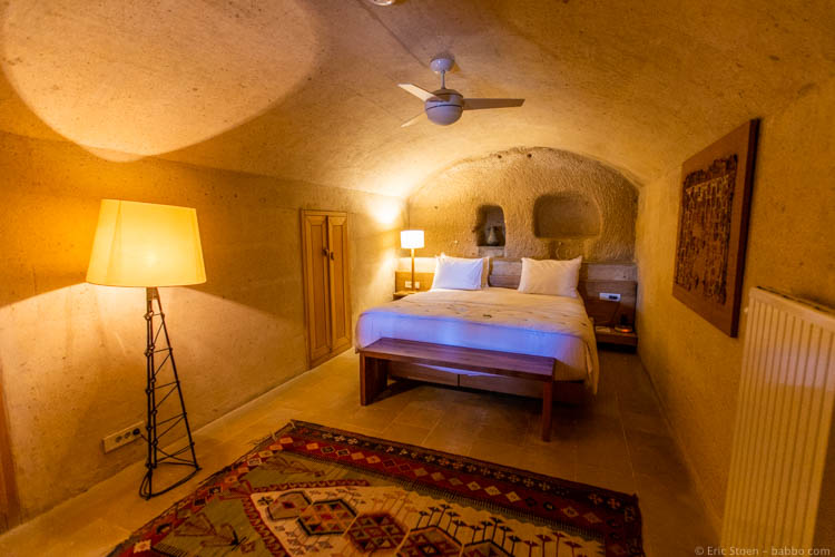 Cappadocia with Kids - Our cave bedroom