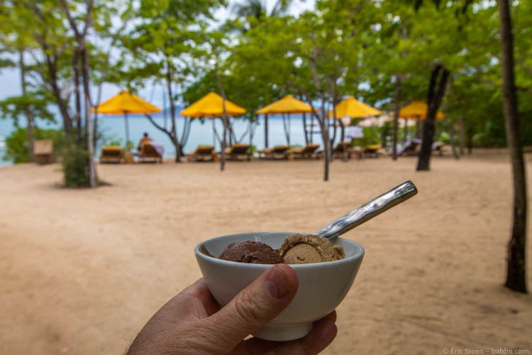 Six Senses Ninh Van Bay - Ice cream (in this case coffee and chocolate)