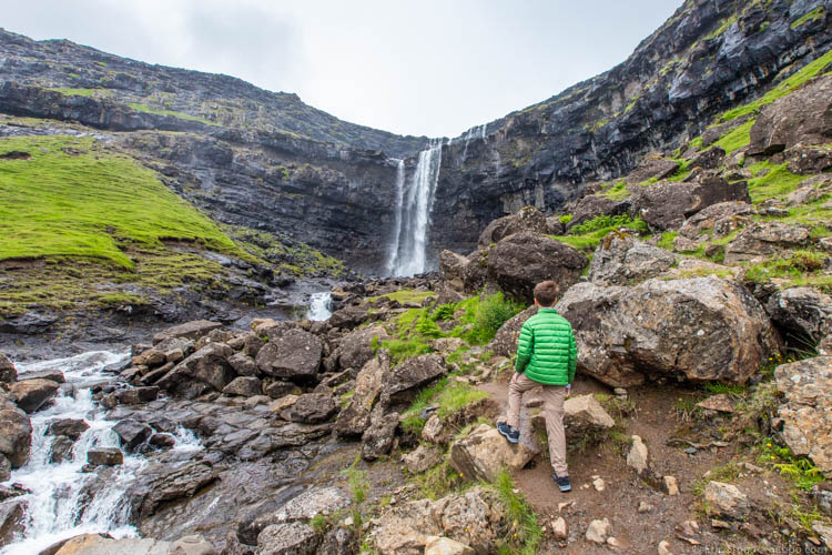 Faroe Islands - A waterfall stop on the way to Tjørnuvik