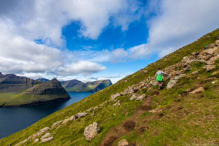 Faroe Islands - Hiking up 