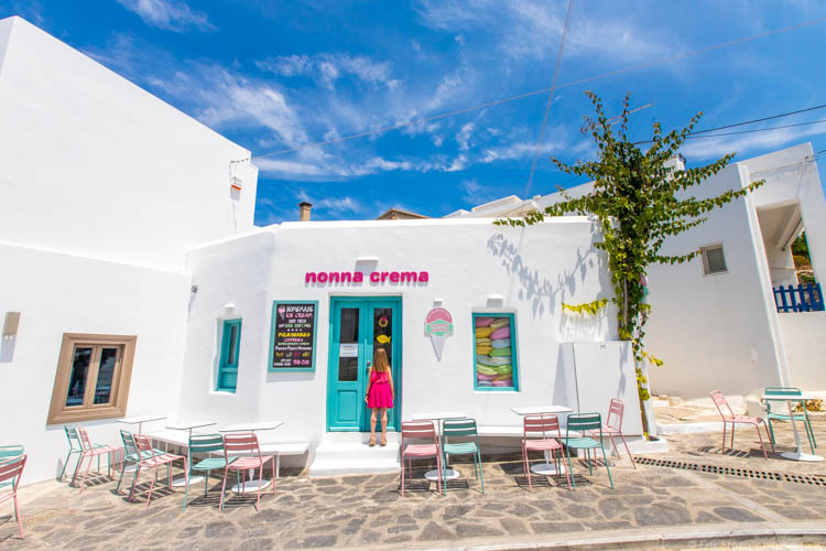 Paros Greece - Wanting Nonna Crema to be open during the day! 