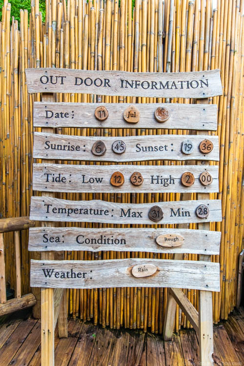 Soneva Kiri - Everything important is on this one board! 