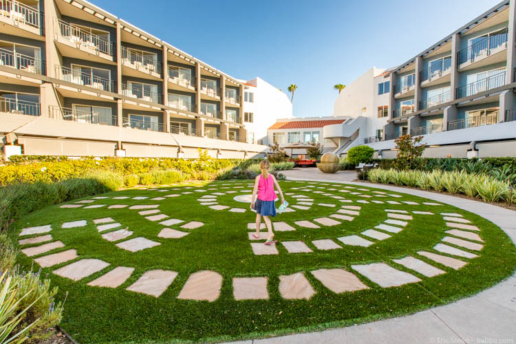 Loews Coronado Bay Resort - Doing the maze at the Bliss Garden