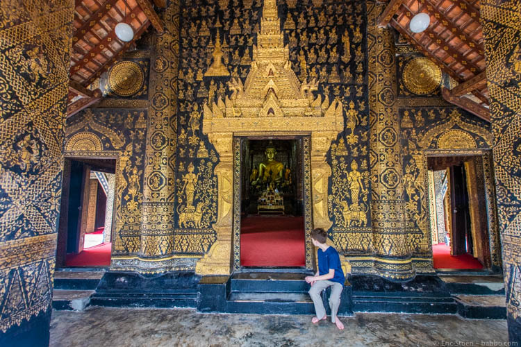 Asia with kids - Laos - Exploring Luang Prabang's temples